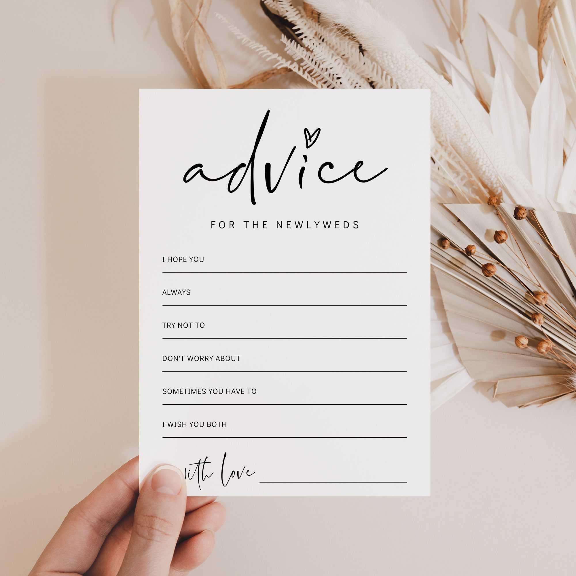 bridal shower advice cards